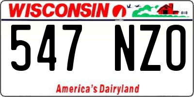 WI license plate 547NZO