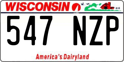 WI license plate 547NZP