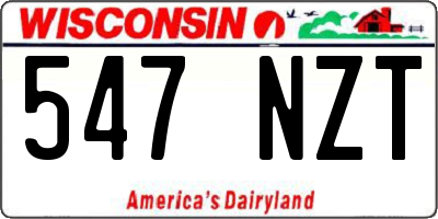 WI license plate 547NZT