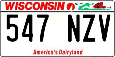 WI license plate 547NZV