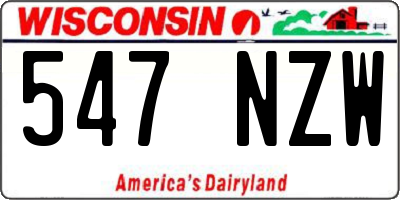 WI license plate 547NZW
