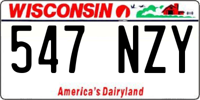 WI license plate 547NZY