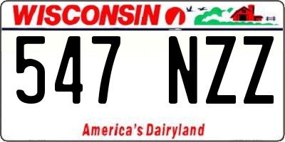 WI license plate 547NZZ