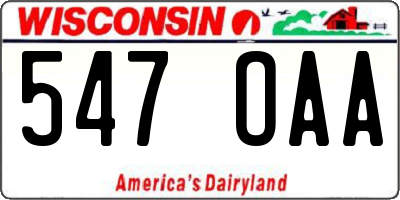 WI license plate 547OAA