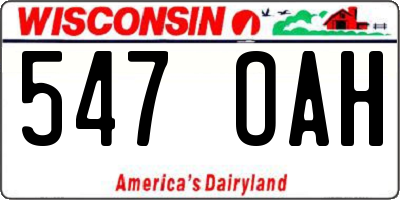 WI license plate 547OAH
