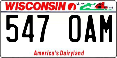 WI license plate 547OAM