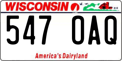 WI license plate 547OAQ