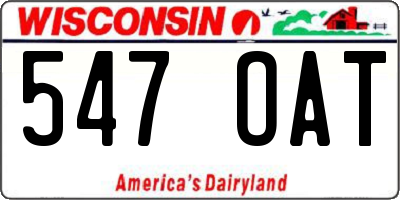 WI license plate 547OAT