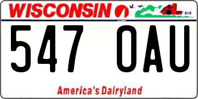 WI license plate 547OAU