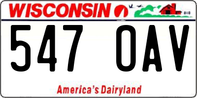 WI license plate 547OAV