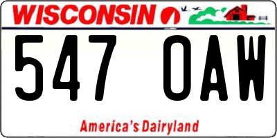 WI license plate 547OAW