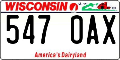WI license plate 547OAX