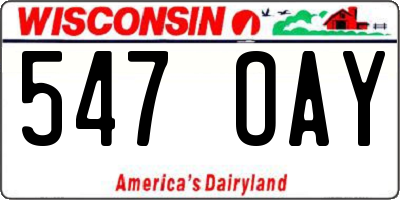 WI license plate 547OAY