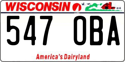 WI license plate 547OBA