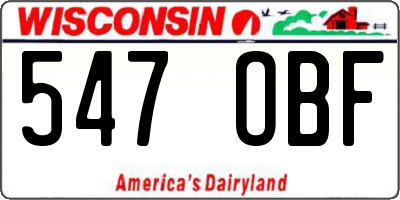 WI license plate 547OBF