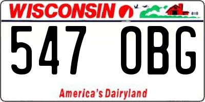 WI license plate 547OBG