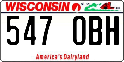 WI license plate 547OBH