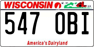 WI license plate 547OBI