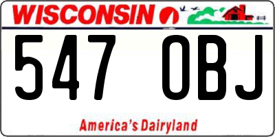 WI license plate 547OBJ
