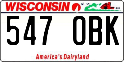 WI license plate 547OBK