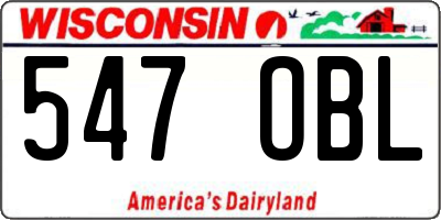 WI license plate 547OBL