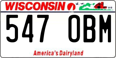 WI license plate 547OBM
