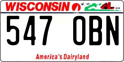 WI license plate 547OBN