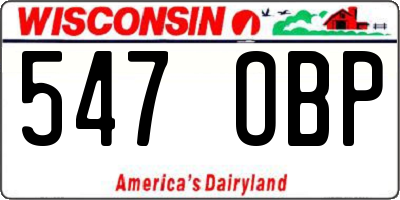 WI license plate 547OBP