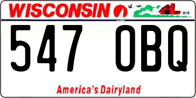 WI license plate 547OBQ