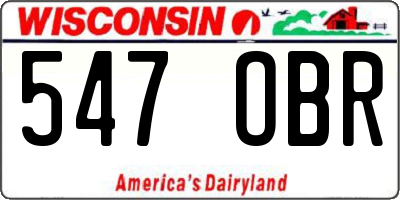 WI license plate 547OBR