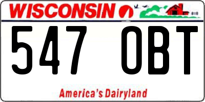 WI license plate 547OBT