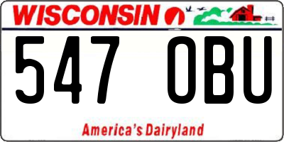 WI license plate 547OBU