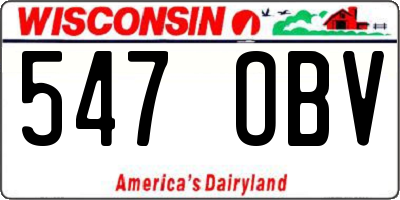 WI license plate 547OBV