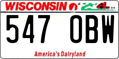 WI license plate 547OBW