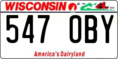WI license plate 547OBY