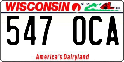 WI license plate 547OCA