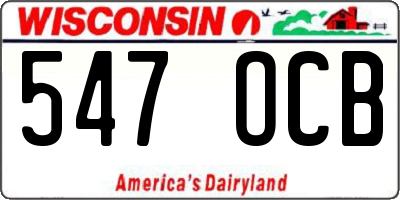WI license plate 547OCB
