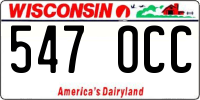 WI license plate 547OCC