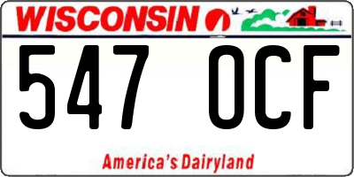 WI license plate 547OCF