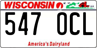 WI license plate 547OCL