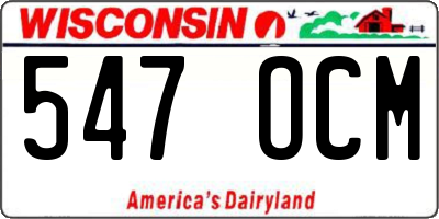 WI license plate 547OCM