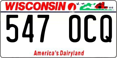 WI license plate 547OCQ