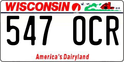 WI license plate 547OCR