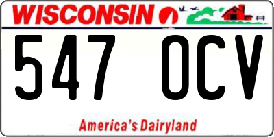 WI license plate 547OCV
