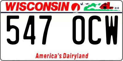WI license plate 547OCW