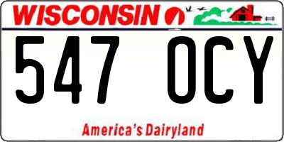 WI license plate 547OCY