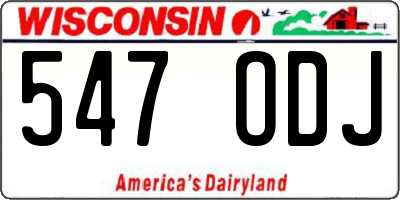 WI license plate 547ODJ