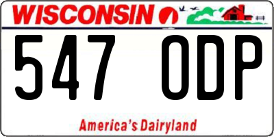 WI license plate 547ODP