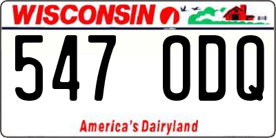 WI license plate 547ODQ