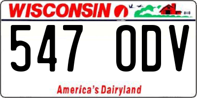 WI license plate 547ODV